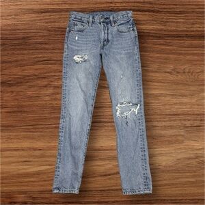 Levi's Women's Light Wash Distressed 501 Skinny Jeans Size 23x28